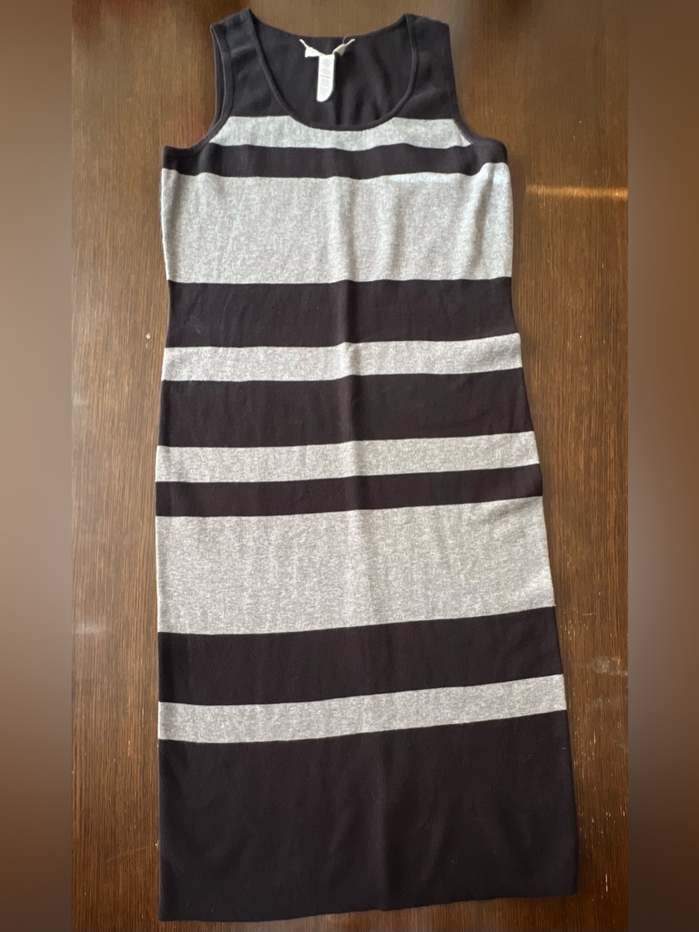 Athleta XL Haven Reversible Sleeveless Sweater Dress Gray Black Stripe